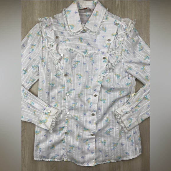 Vintage Stage West by Prior Pearl Lace Button Up Scully Sz 38 Made in USA NWT - Picture 2 of 11